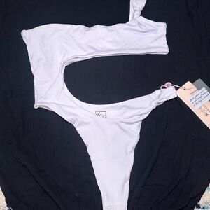 Oh Poly White One-Shoulder Swimsuit